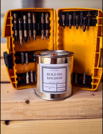 Build His Kingdom Paint Can Candle
